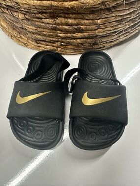 Toddler Nike Gold/Black Kawa Slide